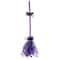 29" Purple & Black Striped Animated Witches Halloween Broom with Bat Accents